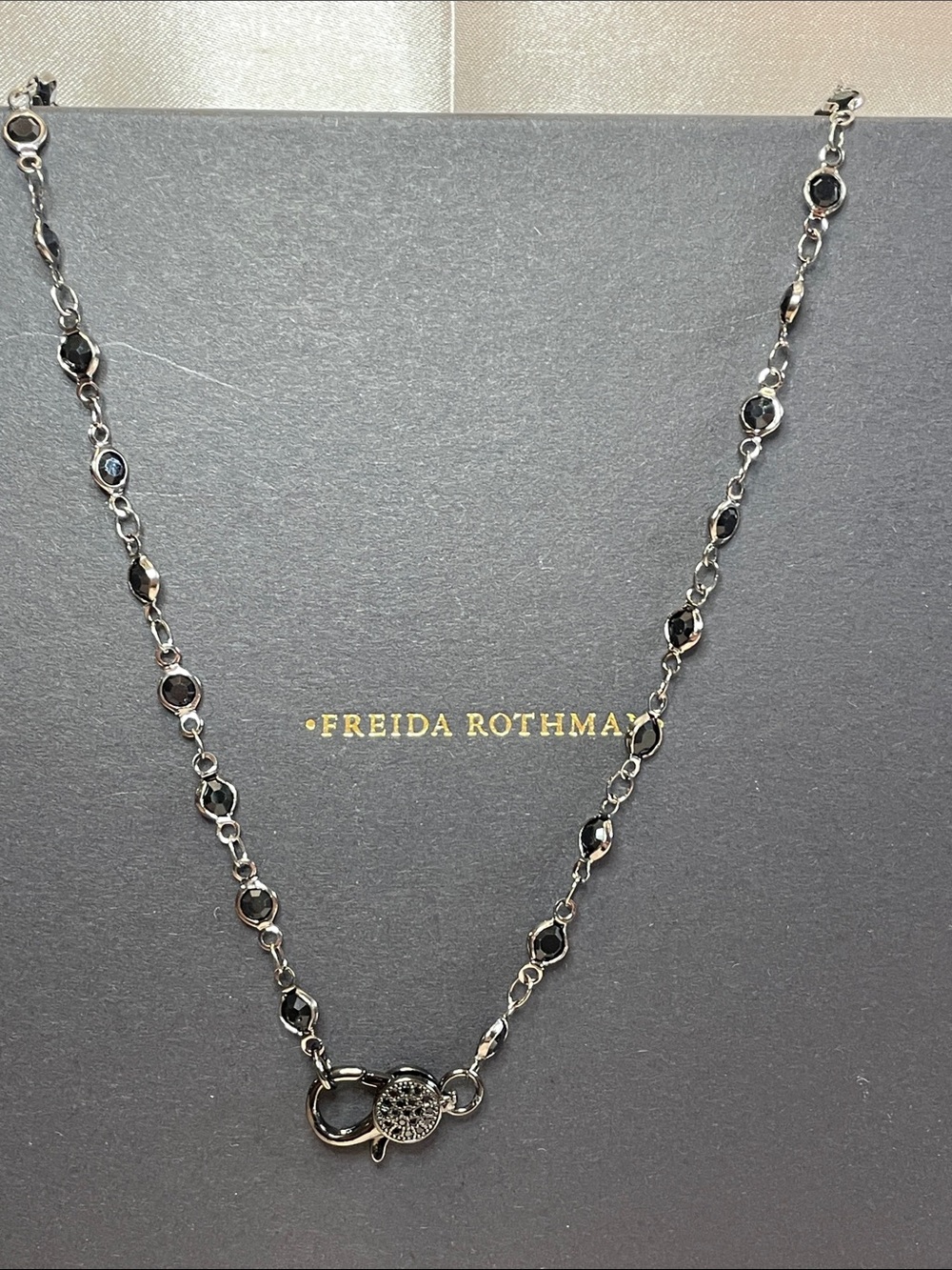 Freida Rothman VAULT Black Lumi Bezel w/ Pave Closure - NWT $135 MSRP